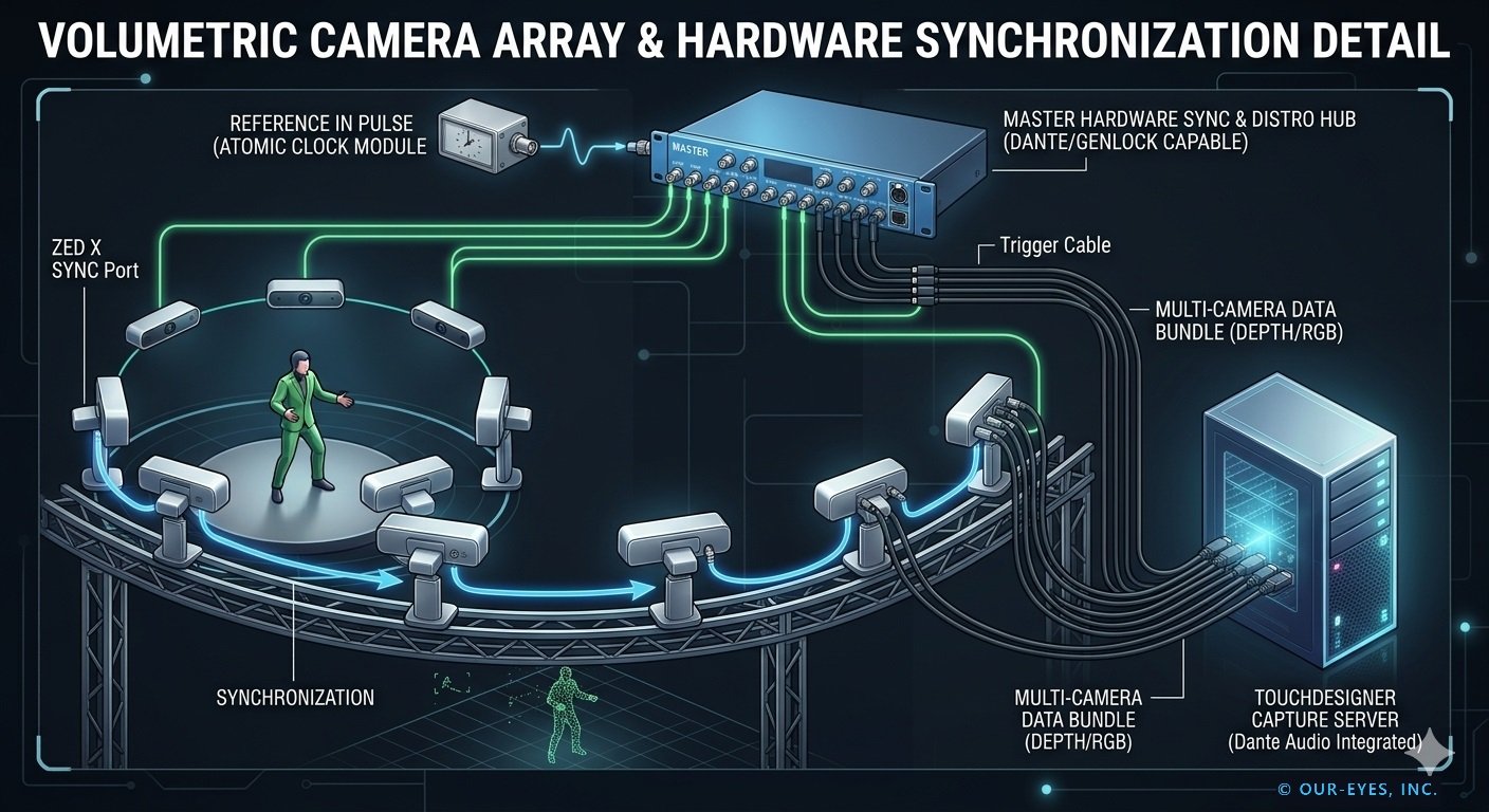 Volumetric Camera Array & Hardware Synchronization Detail Schematic